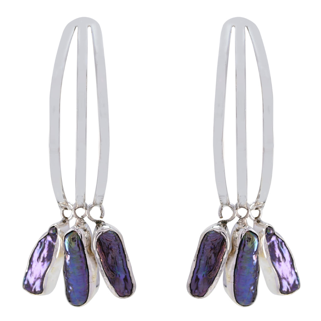 Grey-Pearl-Australian-Hye-jin-multiple-Dangle-Gray-925-Sterling-Silver-Earring