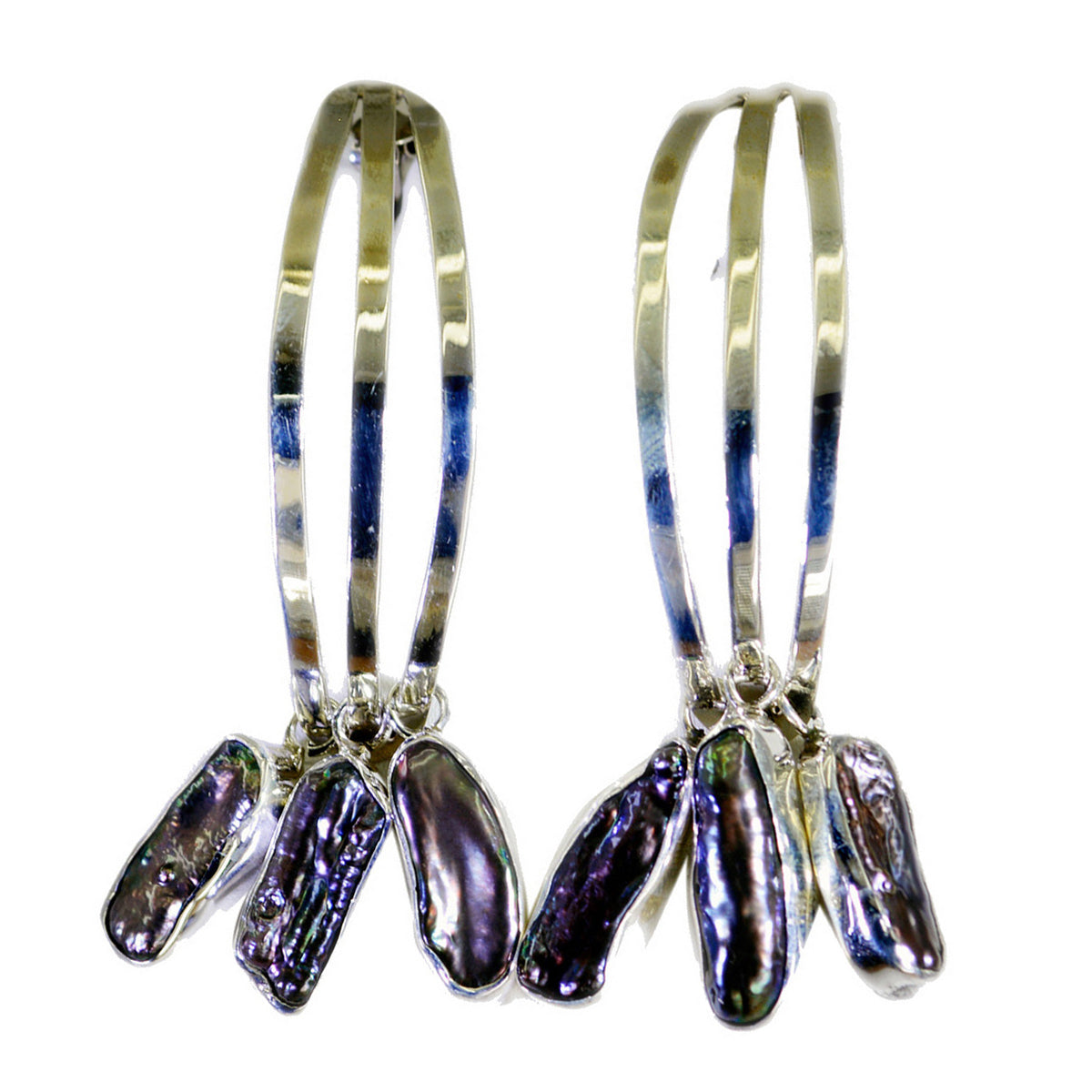 Grey-Pearl-Australian-Hye-jin-multiple-Dangle-Gray-925-Sterling-Silver-Earring