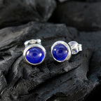 Blue-Sapphire-CZ-American-Riley-Solitaire-Stud-Blue-Sterling-Silver-Earring