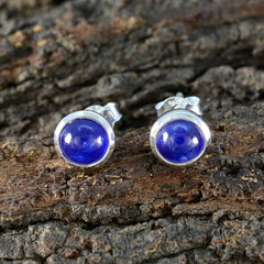 Blue-Sapphire-CZ-American-Riley-Solitaire-Stud-Blue-Sterling-Silver-Earring