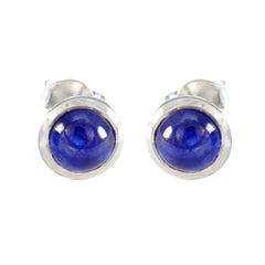Blue-Sapphire-CZ-American-Riley-Solitaire-Stud-Blue-Sterling-Silver-Earring