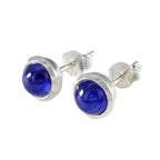 Blue-Sapphire-CZ-American-Riley-Solitaire-Stud-Blue-Sterling-Silver-Earring