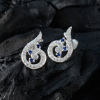 Blue-Sapphire-CZ-Spanish-Hazel-multiple-Stud-Blue-92.5-Silver-Earring