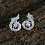 Blue-Sapphire-CZ-Spanish-Hazel-multiple-Stud-Blue-92.5-Silver-Earring