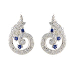 Blue-Sapphire-CZ-Spanish-Hazel-multiple-Stud-Blue-92.5-Silver-Earring