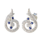 Blue-Sapphire-CZ-Spanish-Hazel-multiple-Stud-Blue-92.5-Silver-Earring