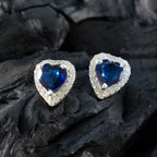 Blue-Sapphire-CZ-Australian-Pilar-multiple-Stud-Blue-925-Silver-Earring