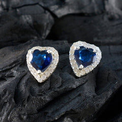 Blue-Sapphire-CZ-Australian-Pilar-multiple-Stud-Blue-925-Silver-Earring