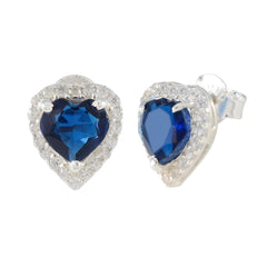 Blue-Sapphire-CZ-Australian-Pilar-multiple-Stud-Blue-925-Silver-Earring