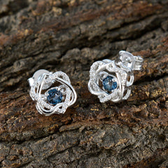 Blue-Sapphire-CZ-Russian-Lourdes-multiple-Stud-Blue-925-Sterling-Silver-Earring