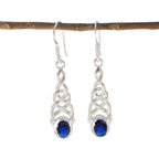 Blue-Sapphire-CZ-Russian-Mei-Solitaire-Dangle-Blue-92.5-Silver-Earring