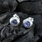 Blue-Sapphire-CZ-American-Amanda-Solitaire-Stud-Blue-925-Sterling-Silver-Earring