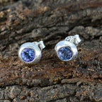 Blue-Sapphire-CZ-American-Amanda-Solitaire-Stud-Blue-925-Sterling-Silver-Earring