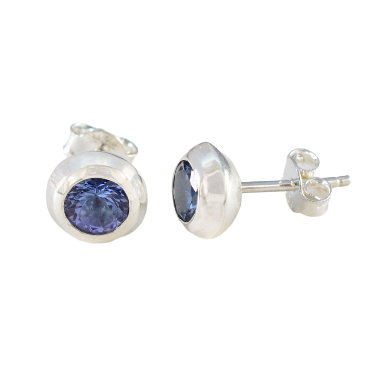 Blue-Sapphire-CZ-American-Amanda-Solitaire-Stud-Blue-925-Sterling-Silver-Earring