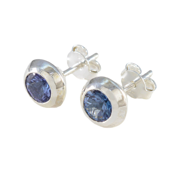 Blue-Sapphire-CZ-American-Amanda-Solitaire-Stud-Blue-925-Sterling-Silver-Earring