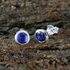 Blue-Sapphire-CZ-American-Fernanda-Solitaire-Stud-Blue-Silver-Earring