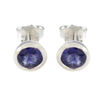 Blue-Sapphire-CZ-American-Fernanda-Solitaire-Stud-Blue-Silver-Earring