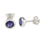Blue-Sapphire-CZ-American-Fernanda-Solitaire-Stud-Blue-Silver-Earring
