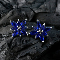 Blue-Sapphire-CZ-American-Micaela-multiple-Stud-Blue-Sterling-Silver-Earring