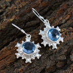 Blue-Topaz-Korean-Rina-multiple-Dangle-Blue-925-Silver-Earring