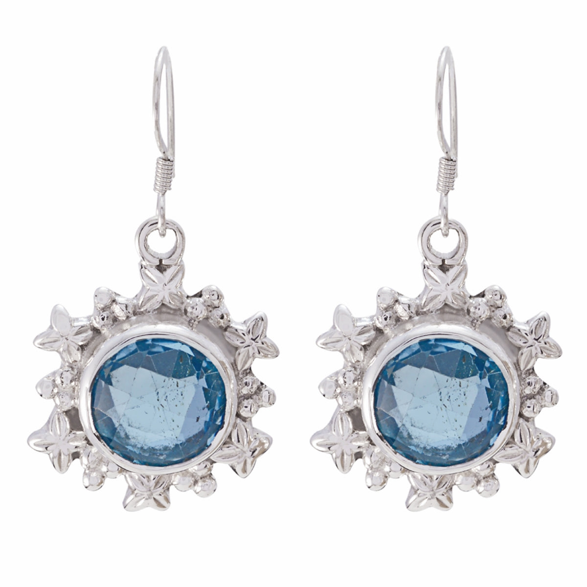 Blue-Topaz-Korean-Rina-multiple-Dangle-Blue-925-Silver-Earring Immagine principale del prodotto