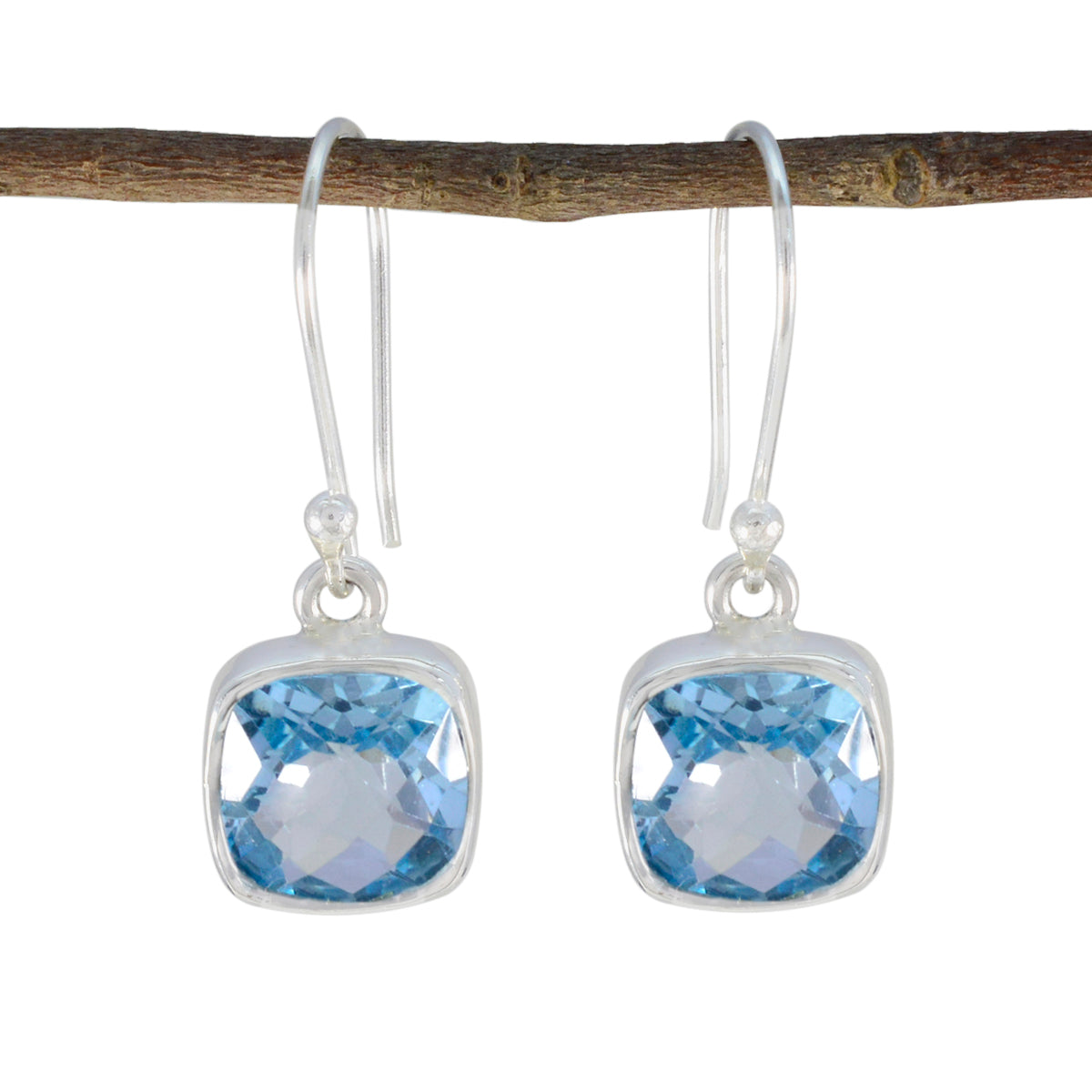 Blue-Topaz-Japanese-Sakura-multiple-Dangle-Blue-925-Sterling-Silver-Earring Immagine principale del prodotto