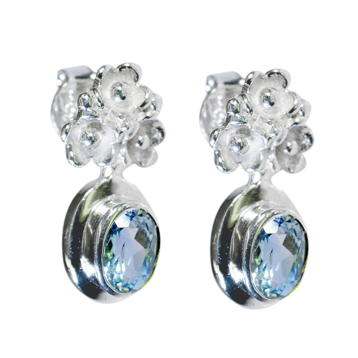 Blue-Topaz-Middle-Eastern-Wen-Solitaire-Stud-Blue-Silver-Earring