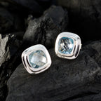 Blue-topaz-Italian-Ángeles-Solitaire-Stud-Blue-925-Sterling-Silver-Earring