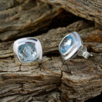 Blue-topaz-Italian-Ángeles-Solitaire-Stud-Blue-925-Sterling-Silver-Earring