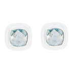 Blue-topaz-Italian-Ángeles-Solitaire-Stud-Blue-925-Sterling-Silver-Earring