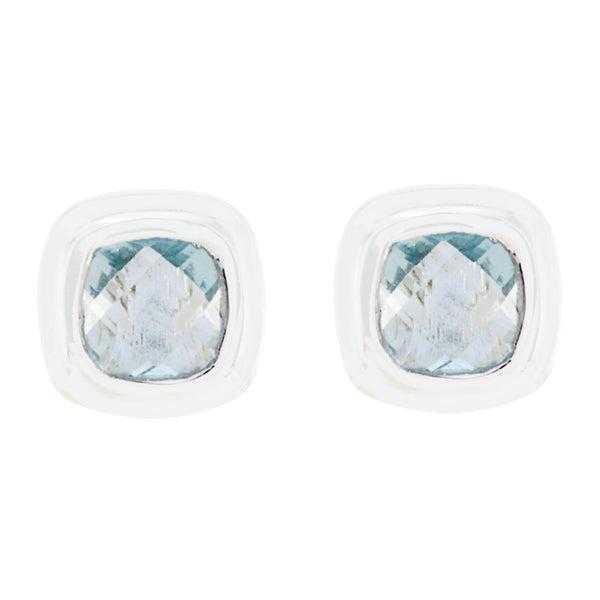 Blue-topaz-Italian-Ángeles-Solitaire-Stud-Blue-925-Sterling-Silver-Earring