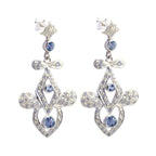 Blue-topaz-Indian-Liyana-multiple-Stud-Blue-Silver-Earring