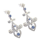 Blue-topaz-Indian-Liyana-multiple-Stud-Blue-Silver-Earring