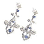 Blue-topaz-Indian-Liyana-multiple-Stud-Blue-Silver-Earring