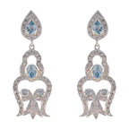 Blue-Topaz-Indian-Dewi-multiple-Stud-Blue-925-Sterling-Silver-Earring
