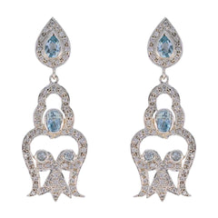 Blue-Topaz-Indian-Dewi-multiple-Stud-Blue-925-Sterling-Silver-Earring
