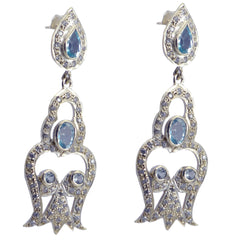 Blue-Topaz-Indian-Dewi-multiple-Stud-Blue-925-Sterling-Silver-Earring