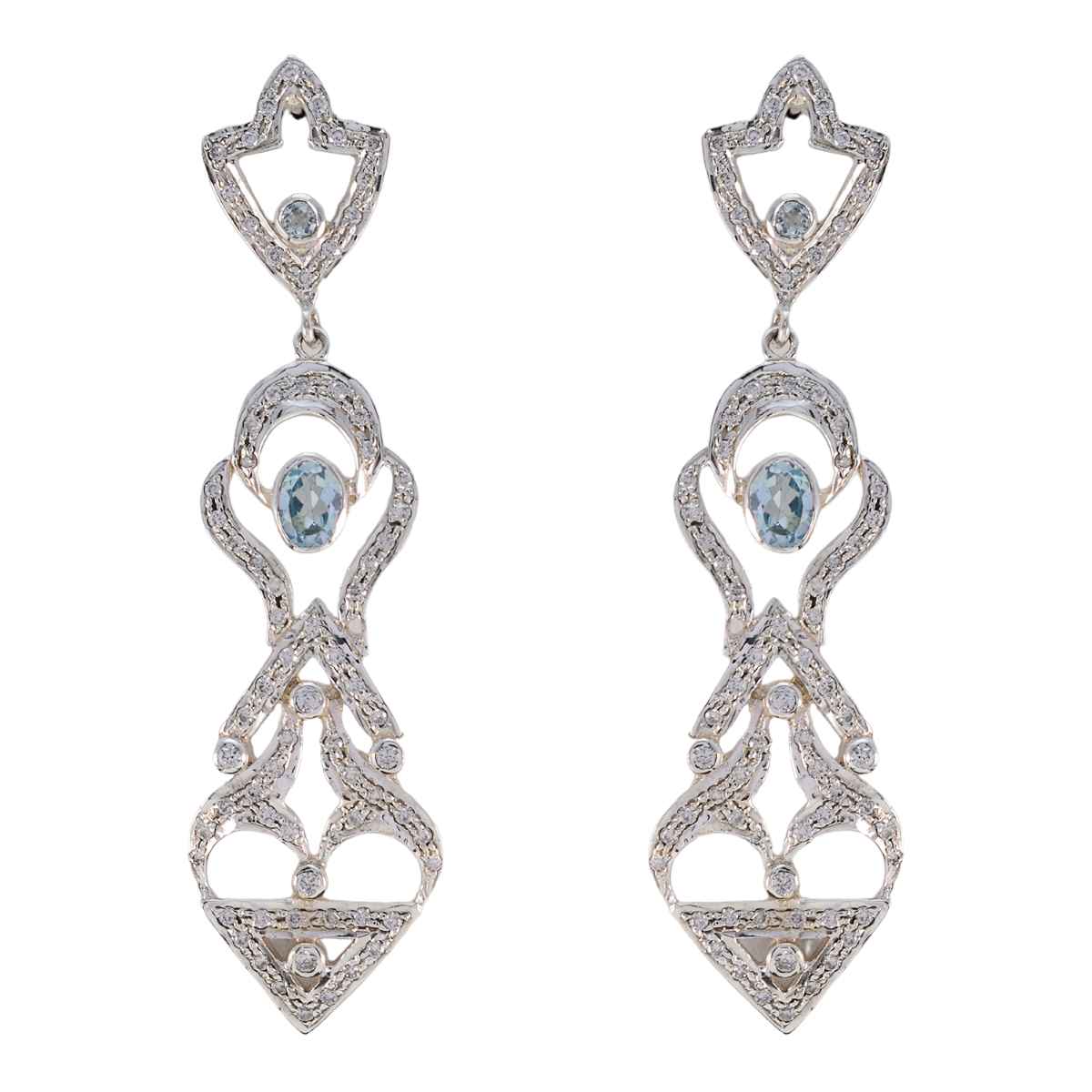 Blue-Topaz-Indian-Araya-multiple-Dangle-Blue-92.5-Silver-Earring