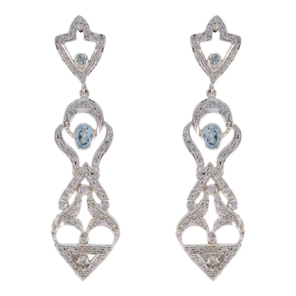 Blue-Topaz-Indian-Araya-multiple-Dangle-Blue-92.5-Silver-Earring