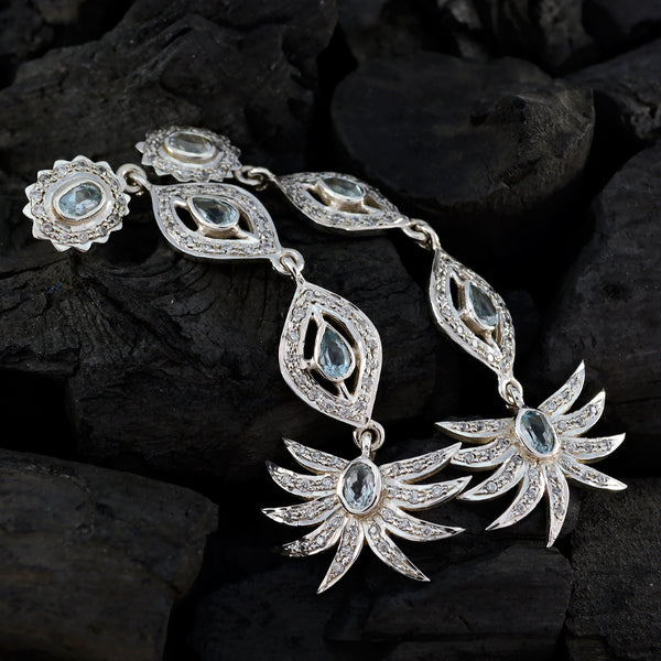 Blue-Topaz-Indian-Kristine-multiple-Stud-Blue-925-Sterling-Silver-Earring