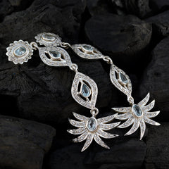 Blue-Topaz-Indian-Kristine-multiple-Stud-Blue-925-Sterling-Silver-Earring