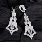 Blue-Topaz-Indian-Lakshmi-multiple-Stud-Blue-925-Silver-Earring