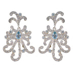 Blue-Topaz-Indian-Liyana-multiple-Stud-Blue-Sterling-Silver-Earring