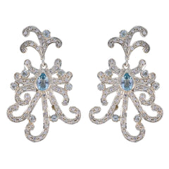 Blue-Topaz-Indian-Liyana-multiple-Stud-Blue-Sterling-Silver-Earring