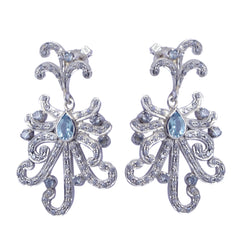 Blue-Topaz-Indian-Liyana-multiple-Stud-Blue-Sterling-Silver-Earring