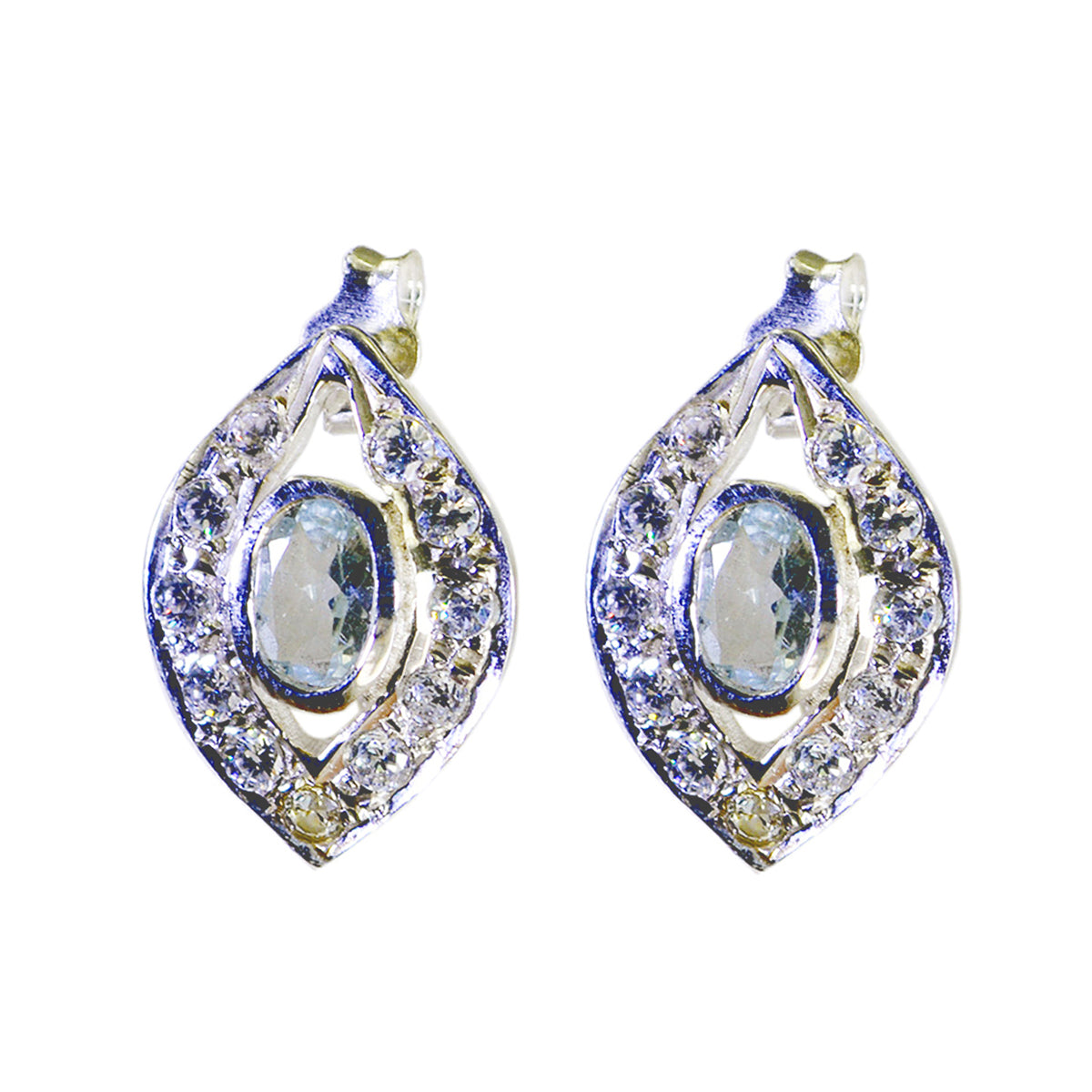 Blue-Topaz-Mexican-Xiu-multiple-Stud-Blue-Sterling-Silver-Earring Main image