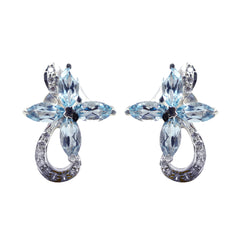 Blue-Topaz-Australian-Yan-multiple-Stud-Blue-Sterling-Silver-Earring