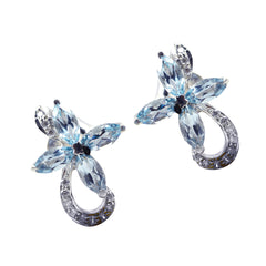 Blue-Topaz-Australian-Yan-multiple-Stud-Blue-Sterling-Silver-Earring