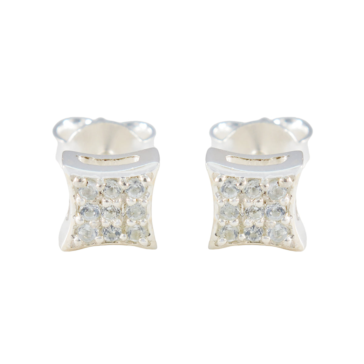 Blue-Topaz-Egyptian-Victoria-multiple-Stud-Blue-925-Sterling-Silver-Earring Imagen principal del producto