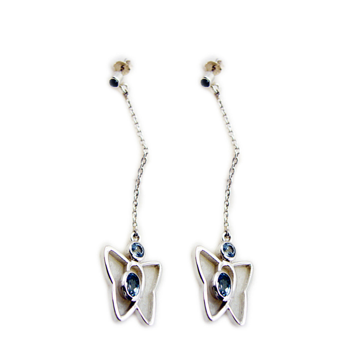 Blue-Topaz-French-Yuna-multiple-Stud-Blue-925-Sterling-Silver-Earring Imagen principal del producto